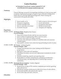 A sales director curriculum vitae contains information about the professional experiences of a candidate in the sales industry. Sales General Manager Cv Template Cv Samples Examples