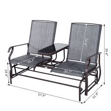 Glider 2 Seater Patio Rocking Chair Metal Swing Bench Furniture Table Glider Rocking Chair Patio Rocking Chairs Furniture Gliders