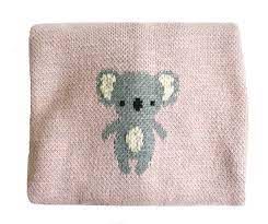 Organic Cotton Koala Baby Blanket Pink Alimrose