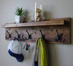 Corvallis Coat Rack With Floating Shelf Etsy In 2021 Floating Shelves Rustic Floating Shelves Rustic Coat Rack