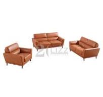 Set Furnitur Rumah Bergaya Italia Klasik untuk Ruang Tamu Sofa Kulit Asli  Santai