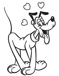 Inspired by my sweet little maltese dog rose this valentine is sure to tug at the heartstrings of any pet owner and animal lover. Pluto Dog Valentine Coloring Page Hm Coloring Pages Valentine Coloring Pages Valentine Coloring Coloring Pages