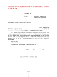 6 modelo de carta de permiso por viaje. Modelo 9 Solicitud De Suspension De Los Efectos De La Decision De Abstencion