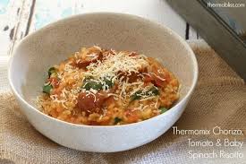 Thermomix Chorizo Tomato Baby Spinach Risotto Recipe Spinach Risotto Thermomix Recipes Dinner Thermomix Recipes