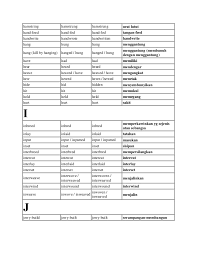 Kesulitan mencari atau kalau menemukanpun gambar atau tampilan kurang jelas. Daftar Regular Verb Dan Irregular Verb Arti Bahasa Indonesia