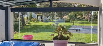 Couverture en verre pour terrasse. Rideau De Verre Pour Fermeture Cote De Veranda A Toiture Vitree Ouvrante A Toulon Coprobat