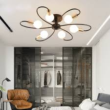 Multiple Rod Wrought Iron Chandelier Black Metal 6 Heads Ceiling Light Fixture E27 E26 Edison Bulb For Living Room Vintage Lights Industrial Loft Nordic Home Lighting Fixtures Wish