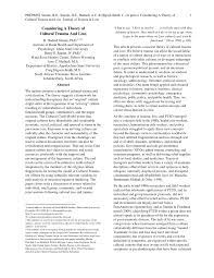 Pdf Considering A Theory Of Cultural Trauma And Loss