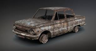 Game Low Poly 3d Model Of Wrecked Old Soviet Car 3d Model Sgorevshego Zaporozhca Zaz 968 3d 3dart 3dmodel 3dasset Gameasset Car Prop Design Poly Olds