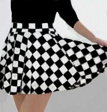 Black And White Squares Dress Nascar Checkered Flag Style Black And White Circle Skirt White Skater Skirt Circle Skirt Full Circle Skirts