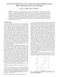 Pdf Estimating Stratification In Shallow Water Bodies From