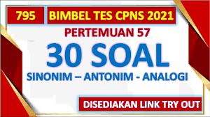 Sinonim dan antonim soal cpns. Update Soal Pembahasan Tes Sinonim Antonim Analogi Cpns 2021 I Klub Matematika Youtube
