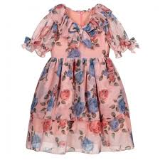 With its bold, modern, oversized floral pattern and contrasting white background, this duvet cover and matching shams will enliven your room and. Patachou Girls Pink Blue Floral Chiffon Dress Girls From Junior Couture Uk