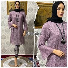 1/2 meter kain brukat tile prancis motif akar. Tunik Brokat Kebaya Brokat Lengan Terompet Shopee Indonesia