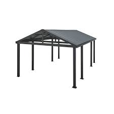 Sojag Samara Carport Dark Grey 12 X 20 Ft Portable Garage Car Canopy Walmart Com Steel Carports Metal Carports Carport