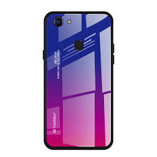 For OPPO F5 Gradient Color Glass Case ...