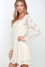 Black Swan Heidi Cream Lace Long Sleeve Dress Cream Lace Long Sleeve Dress Dresses Knit Mini Dress