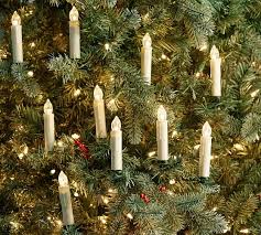 Lit Flameless Candle Christmas Ornaments Set Of 10 Pottery Barn