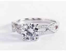 Infinity Twist Micropave Diamond Engagement Ring In 14k White Gold 1 4 Ct Tw