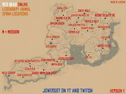 4 These Are The Locations For All The Legendary Animals In Rdo This Is A Work In Progress Reddeadonline Red Dead Online Progress Online
