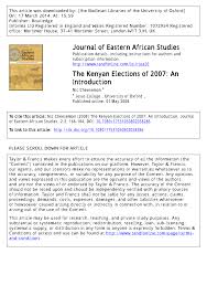 Pdf The Kenyan Elections Of 2007 An Introduction