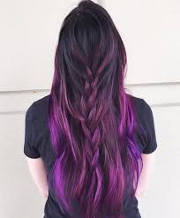 Black hair with pink blue purple ombre ** can be any color combination by your request hairstyle: 40 Versatile Ideas Of Purple Highlights For Blonde Brown And Red Hair