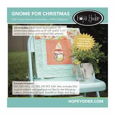 Download Gnome For Christmas Embroidery Design Cd Rom By Hope Yoder