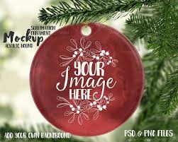Round Sublimation Acrylic Christmas Ornament Mockup Template Etsy In 2020 Mockup Free Psd Free Psd Mockups Templates Ornament Template