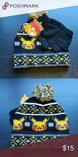 Nwt Pokemon Hat And Glove Set Pokemon Hat Gloves Set Pokemon Accessories