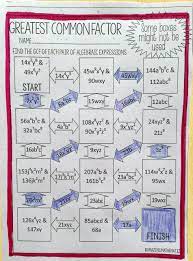My Algebra Students Loved This Gfc Maze Worksheet This Was The Perfect Way To Review Grea Algebraic Expressions Greatest Common Factors Factoring Polynomials