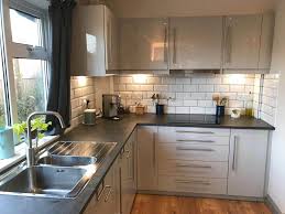 Create a modern kitchen with led light doors, use a patterned or colorful hatch to create an exciting interruption or showcase for a more traditional look. Modern Ikea Ringhult Light Grey Gloss Kitchen All Appliances Worktops Used Kitchen Hub
