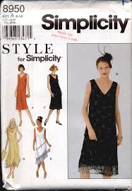 Simplicity 8950 Misses 1920s Fringed Flapper Dress Vintage Inspired Womens Oop Sewing Pattern Bust 31 3 40 Uncut Flapper Dress Pattern Vintage Inspired Dresses Dress Patterns