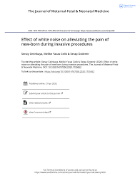 PDF) Effect of white noise on alleviating the pain of new-born during  invasive procedures