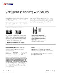 75 Systematic Keensert Installation Chart