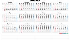 Free 2021 calendars that you can download, customize, and print. 2021 Free Printable Yearly Calendar With Week Numbers Calendarex Com