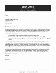 Restaurant Cover Letter Examples