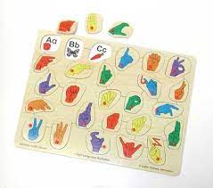Alphabet Sign Language Wooden Childrens Puzzles Games Toys Sign Language Art Sign Language Gifts Sign Language