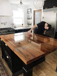 Wood and butcher block style countertops. How We Refinished Our Butcher Block Countertop Chris Loves Julia