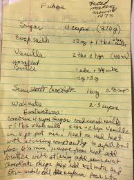 Old Fashioned Homemade Fudge Handwritten Recipe Page 1 Old Fashioned Fudge Vintage Christmas Recipes Hard Fudge Recipe
