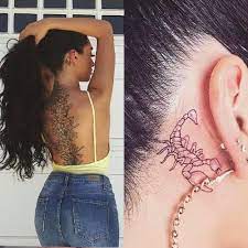Of course, this only works if astrology means something to you, and you small scorpio sign tattoo behind the ear #ink #youqueen #girly #tattoos #zodiac #scorpio @youqueen. 14 Celebrity Scorpion Tattoos Steal Her Style