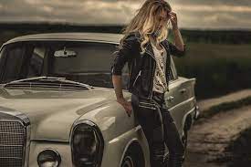 angela classic car photoshoot car poses car girls