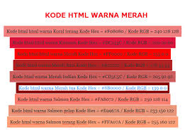 Check spelling or type a new query. Kode Html Warna Merah Ahadi