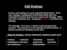 This lets us find the most appropriate writer for any type of assignment. Cell Analogy Create A Cell Analogy For Each Organelle Listed Below Write Your Analogy In Paragraph Format Describing Each Cell Organelle S Function And Ppt Download