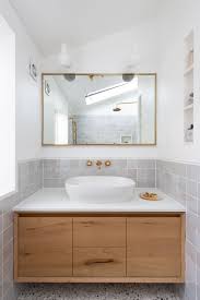 Consider using wall mounted fixtures with an extra high backsplash. 8 Small Bathroom Backsplash Ideas That Will Make A Big Statement Hunker Bathroom Backsplash Small Bathroom Modern Bathroom Tile