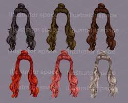 Hair Png Hairstyles Clipart Hair Set Clipart Custom Hairstyles Etsy In 2021 Hair Clipart Brown Hair Girl Drawing Hair Png