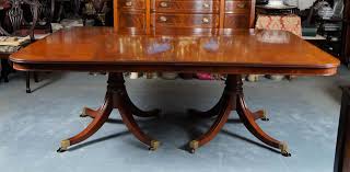 Antique oval sheraton dining table in mahogaany | ebth. Sheraton Style Mahogany Triple Pedestal Monumental Dining Table With Two Leaves Furniture Elise Abrams Antiques