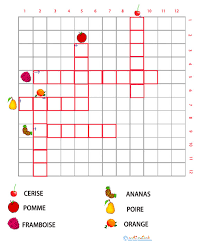 Imprimer Les Mots Croises A Images Sur Les Fruits Grille 1