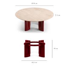 Jusino coffee table red barrel studio®. Carlotta Coffee Table Travertine Top And Red Legs