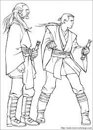 Obi wan kenobi coloring pages for kids online. Coloring Star Wars Page Qui Gon Jinn With Obi Wan Kenobi
