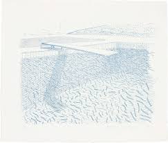 david hockney lithographic water made of lines 1980